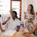 photo of women laughing